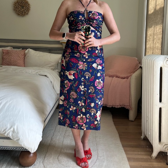 Floral Strapless Sezane Pearl Dress - Picture 2 of 2